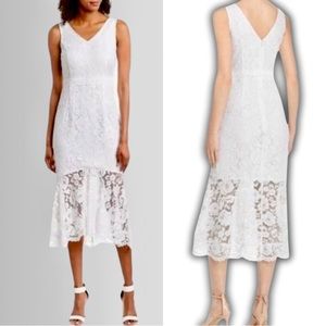 Nanette Lepore White Lace Mermaid Midi Dress Sz. 4